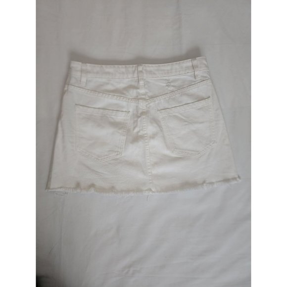 WE THE FREE By Free People Women's Zip It Up Mini Denim Skirt White Size 27 - Picture 8 of 16